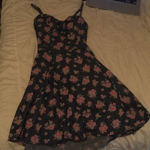 Floral denim dress